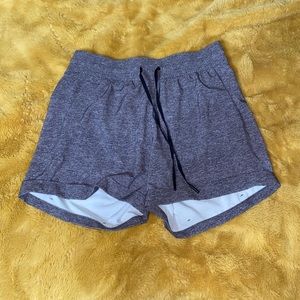 LULULEMON SPRING BREAK AWAR SHORTS IN HEATHER GREY
